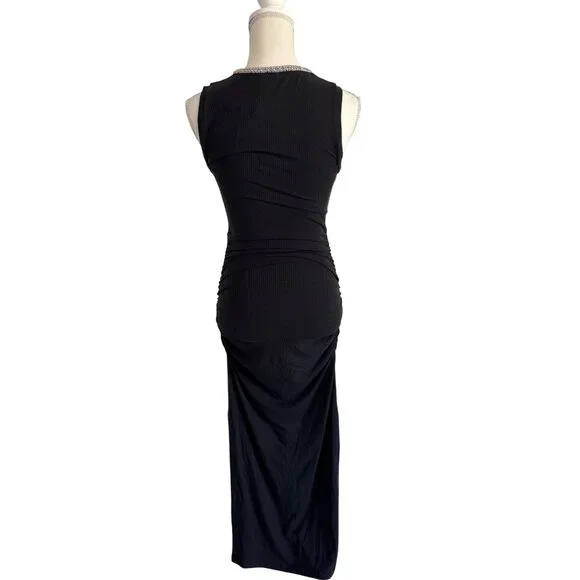 SIMKHAI Fiamma Tank Midi Dress in Black Small New Womens Long Maxi Gown